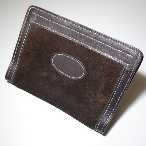 Vtg Gucci Suede Leather Clutch Bag Made In Italy w/ Hook & Loop Closure, Size S - Picture 4 of 11